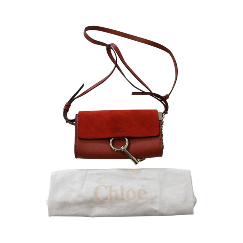 Pre Loved Chloe  Faye Small Shoulder Bag in Red Leather - Picture 7 of 7